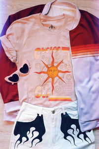 Cycles of The Sun Tee - Heather Prism Peach