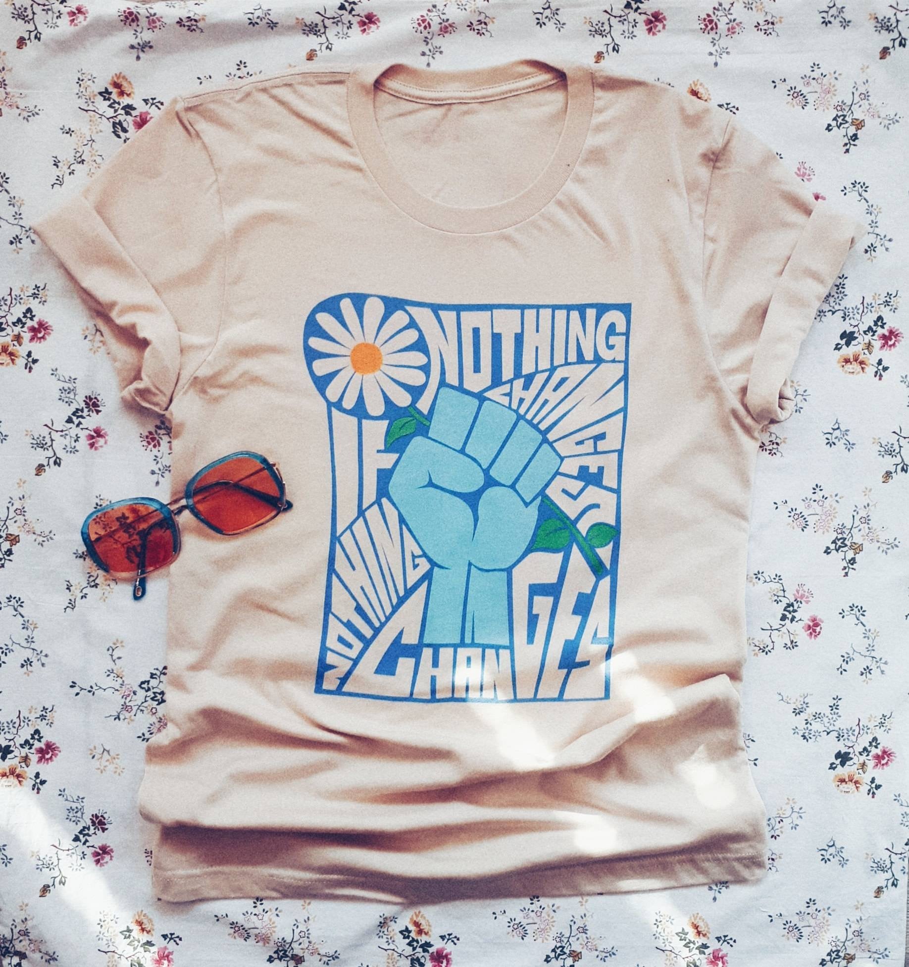 Nothing Changes If Nothing Changes Tee - Soft Cream